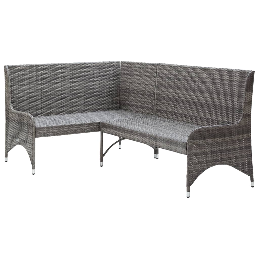 Garden Corner Sofas 2 pcs Poly Rattan Grey