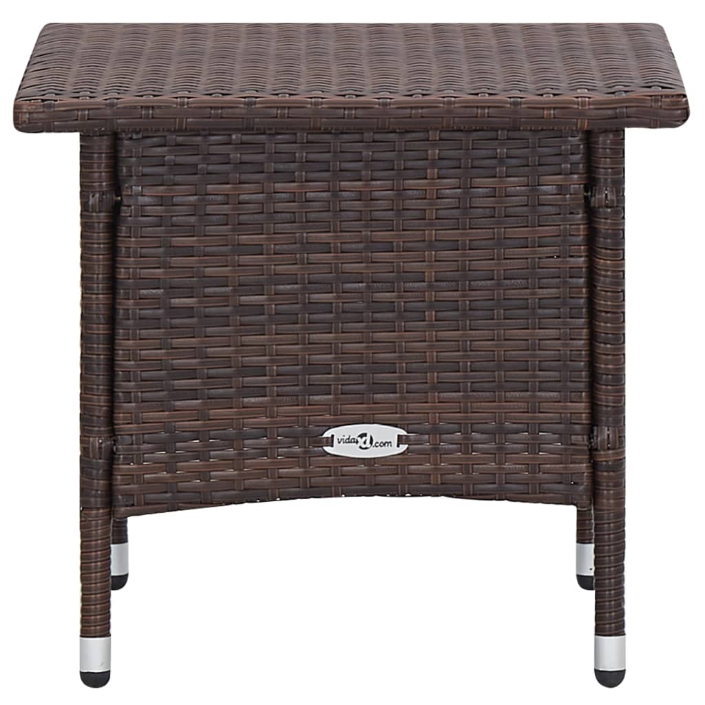 2 Piece Garden Lounge Set with Cushions Poly Rattan Brown
