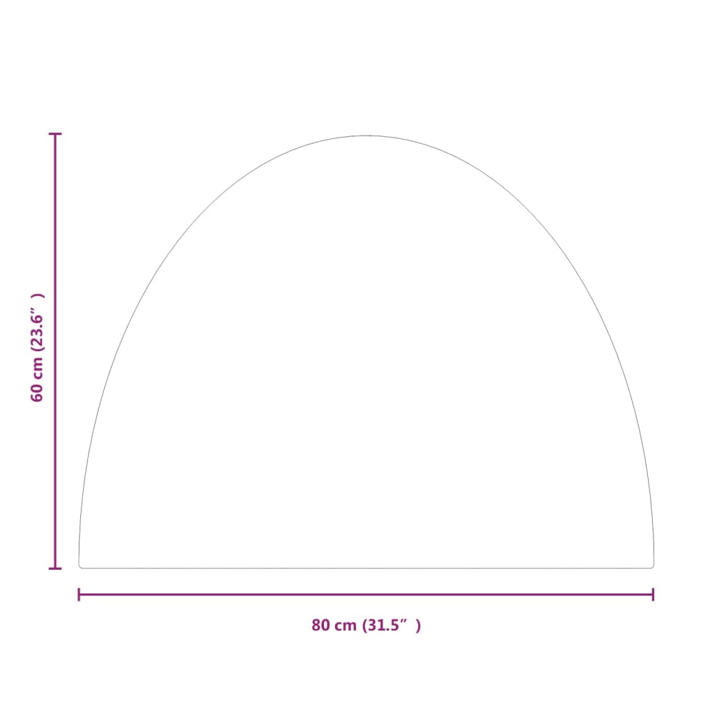 Fireplace Glass Plate Half Round 800x600 mm