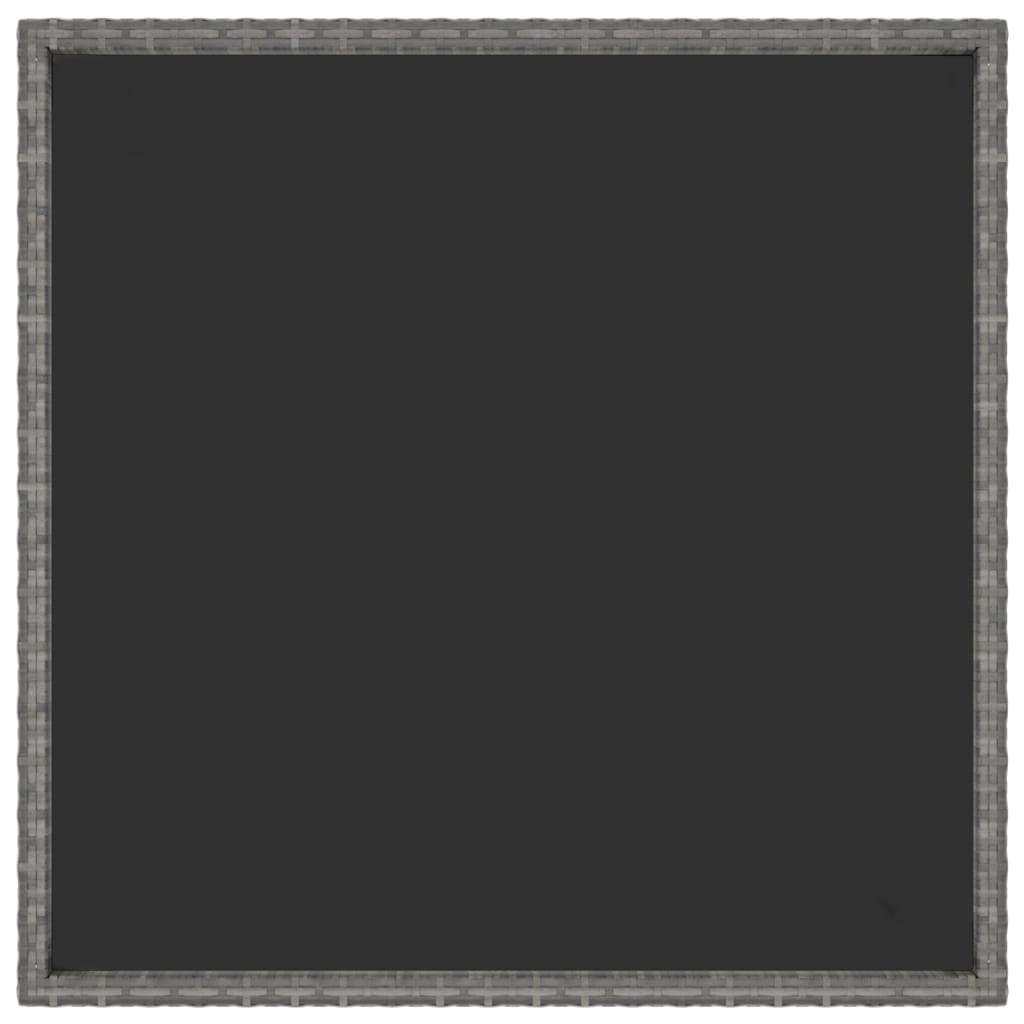 Garden Table Grey 90x90x75 cm Poly Rattan