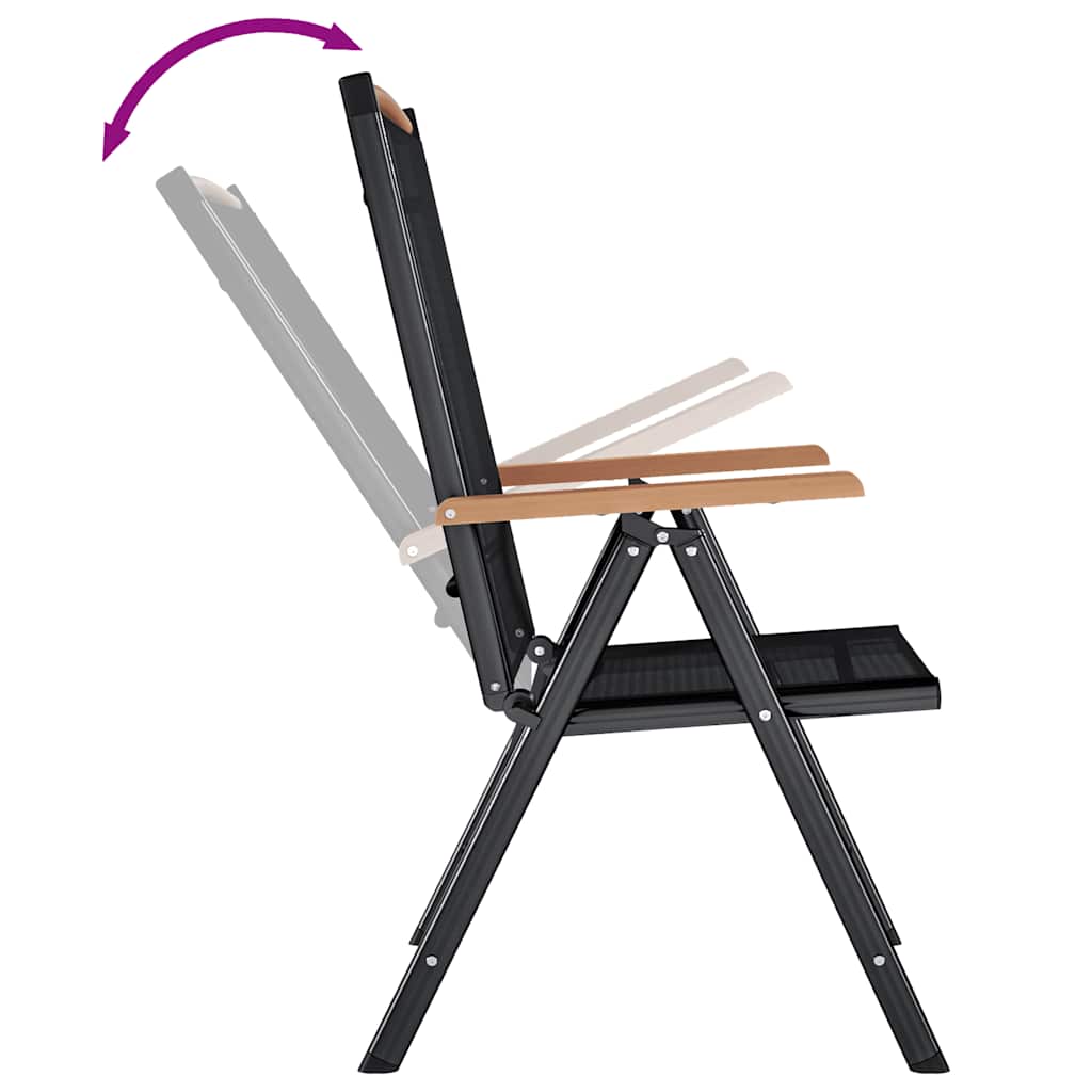 Folding Garden Chairs 6 pcs Textilene Black