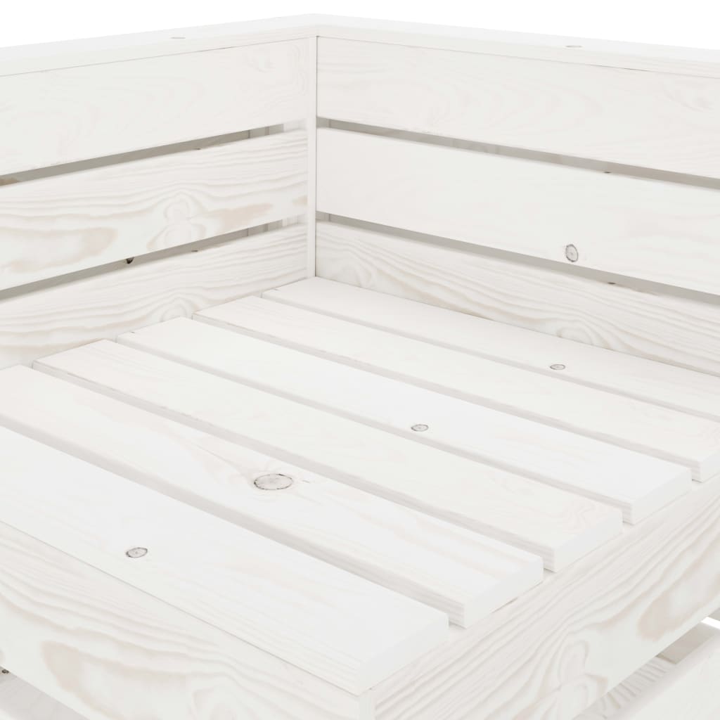 Garden Pallet Corner Sofa White Wood
