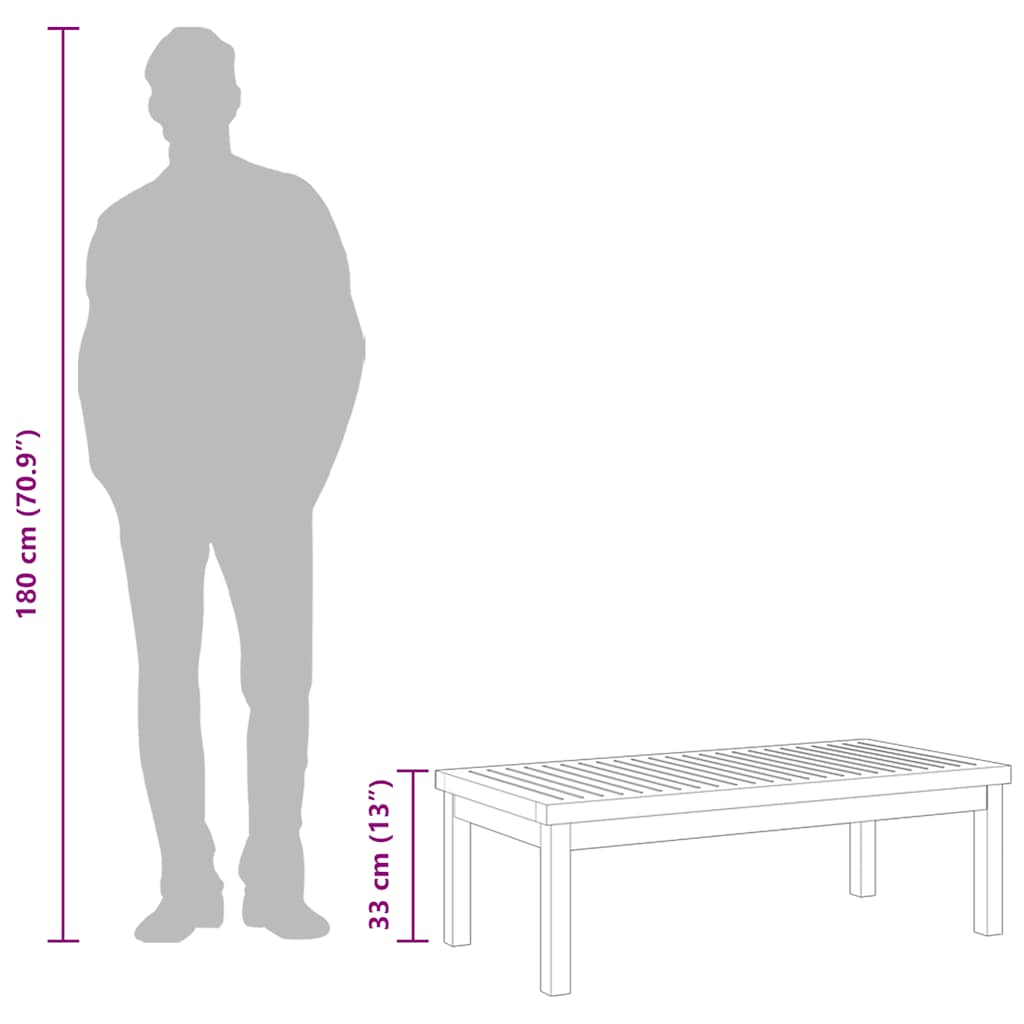 Coffee Table 100x50x33 cm Solid Acacia Wood