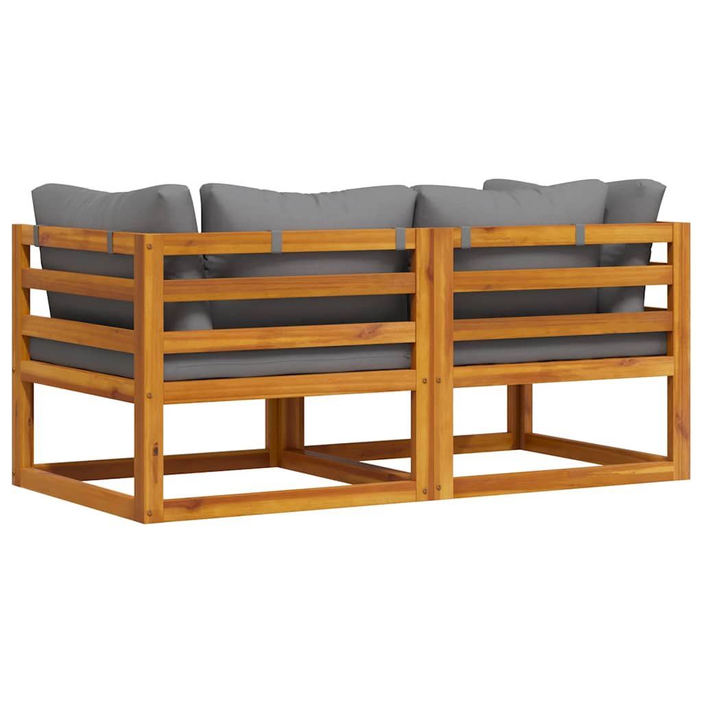 Sectional Corner Sofas 2 pcs with Cushions Dark Grey