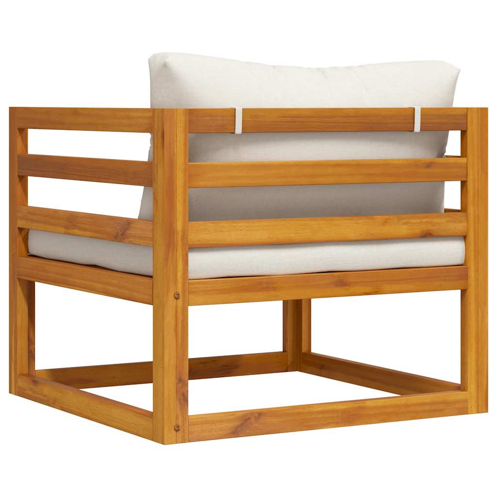 Garden Chair with Cream Cushions Solid Acacia Wood