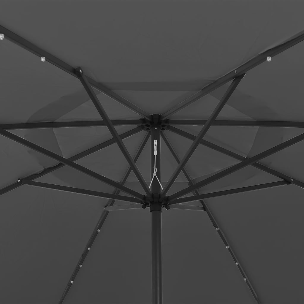 Garden Parasol with LED Lights 400 cm Anthracite
