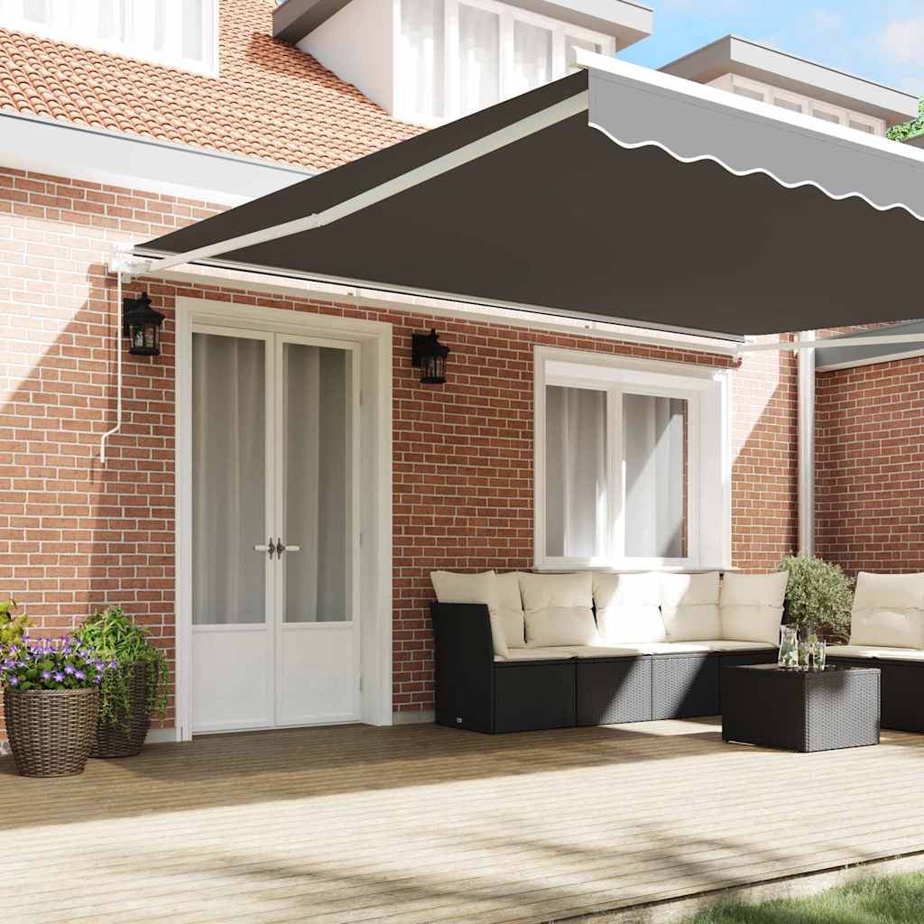 Awning Manual White 4 x 3.5 m Metal