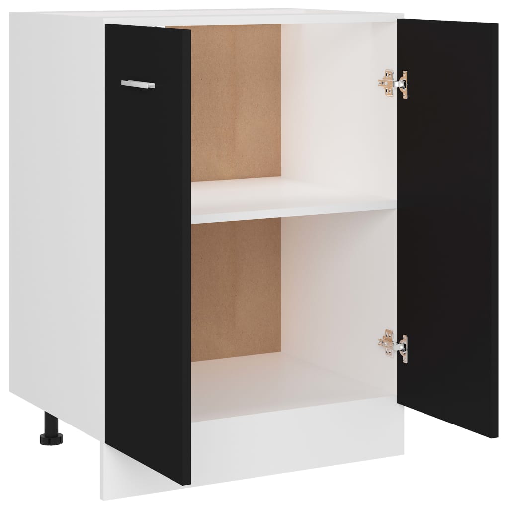 Bottom Cabinet Lyon Black 60x46x81.5 cm Engineered Wood