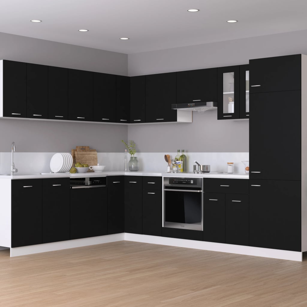 Sink Bottom Cabinet Lyon Black 80x46x81.5 cm Engineered Wood