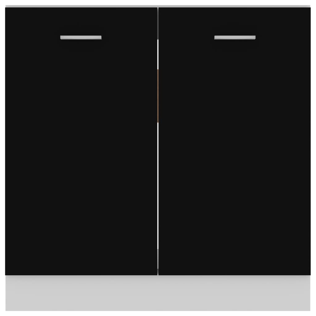 Sink Bottom Cabinet Lyon Black 80x46x81.5 cm Engineered Wood