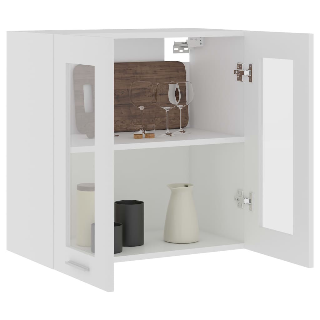 Hanging Glass Cabinet Lyon White 60x31x60 cm Engineered Wood