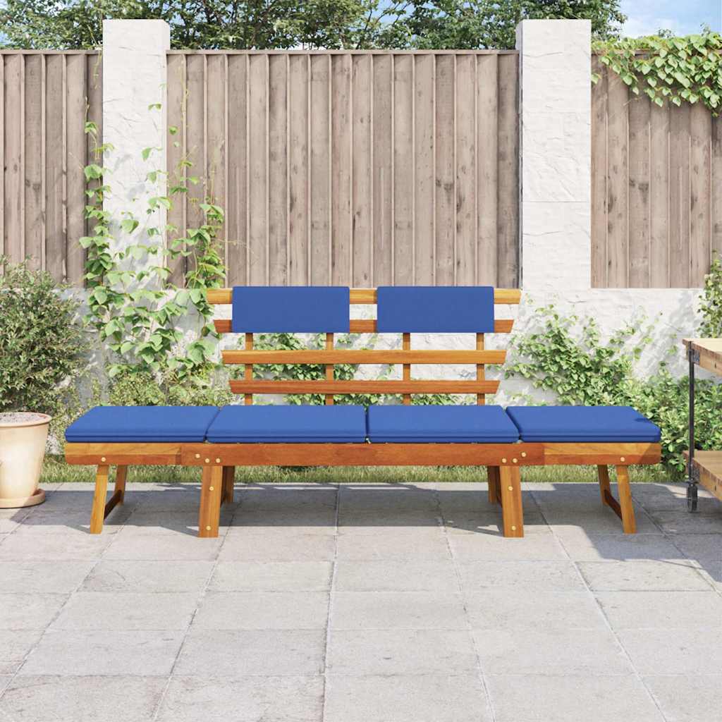 Garden Bench with Cushions 2-in-1 190 cm Solid Acacia Wood