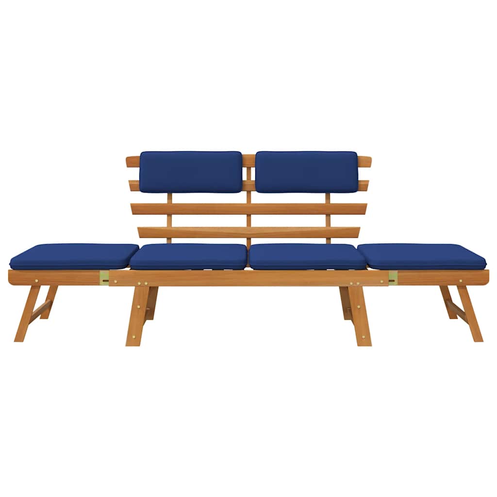 Garden Bench with Cushions 2-in-1 190 cm Solid Acacia Wood