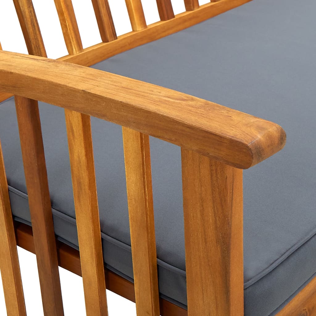 Garden Bench with Cushion 119 cm Solid Acacia Wood