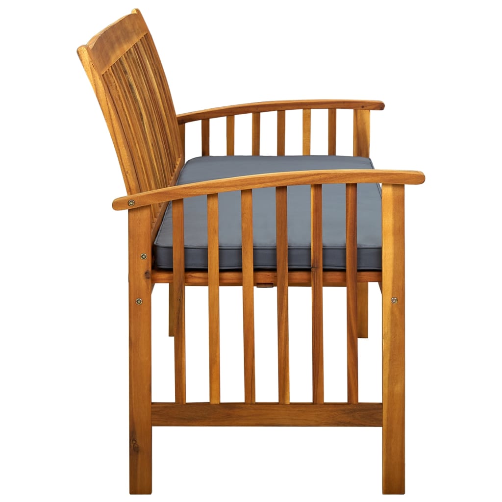 Garden Bench with Cushion 147 cm Solid Acacia Wood