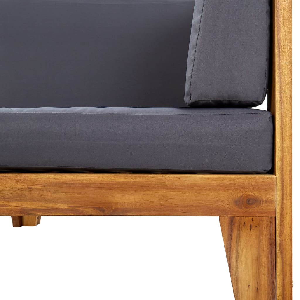2 Piece Garden Lounge Set with Cushions Solid Acacia Wood