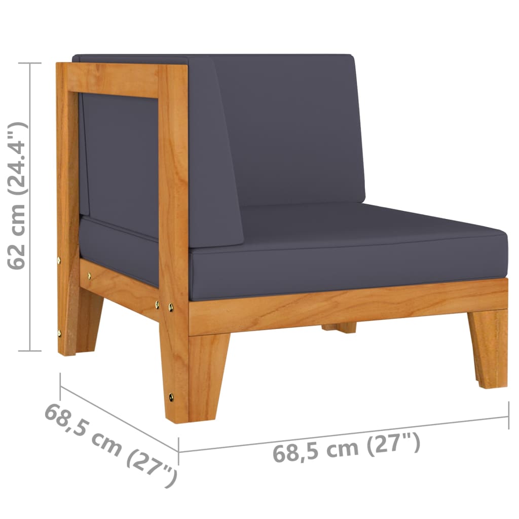2 Piece Garden Lounge Set with Cushions Solid Acacia Wood