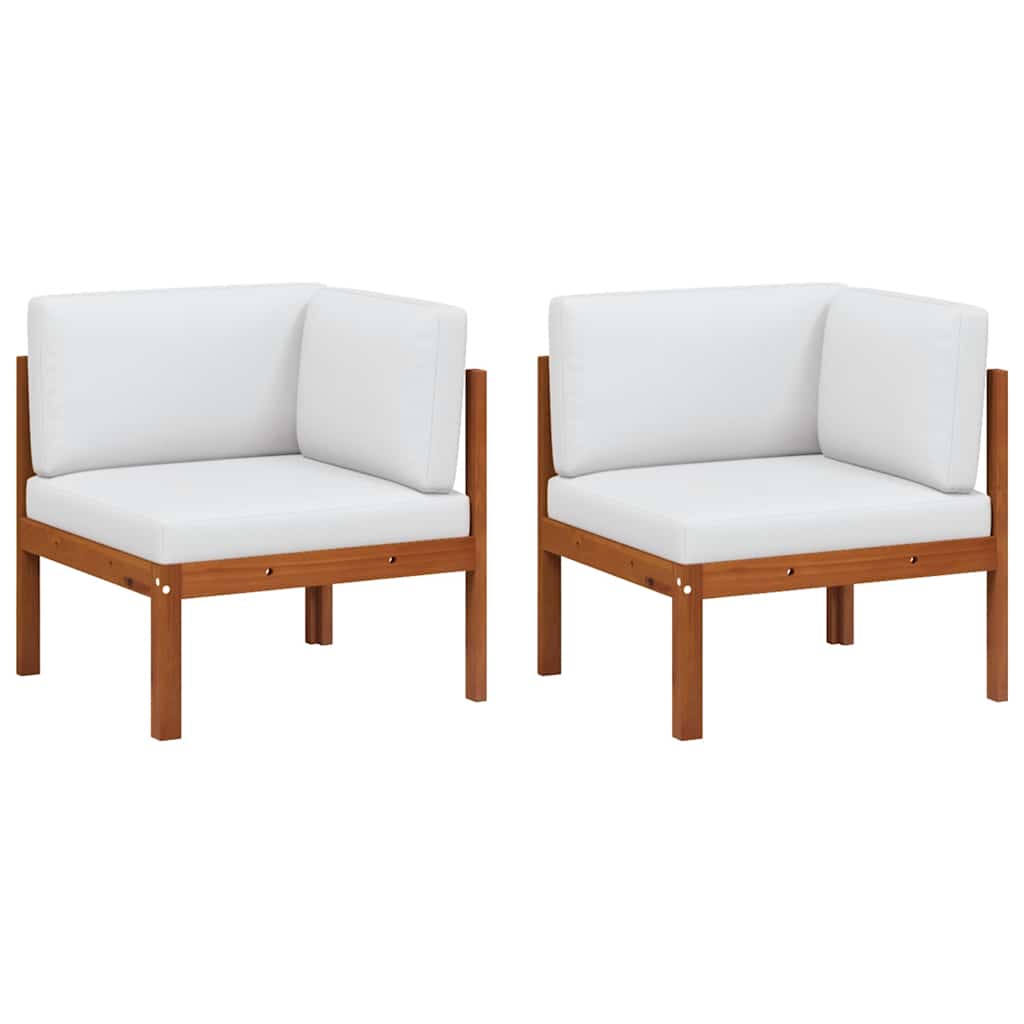 Garden Corner Sofas 2 pcs with Cushions Wood Acacia&Rope