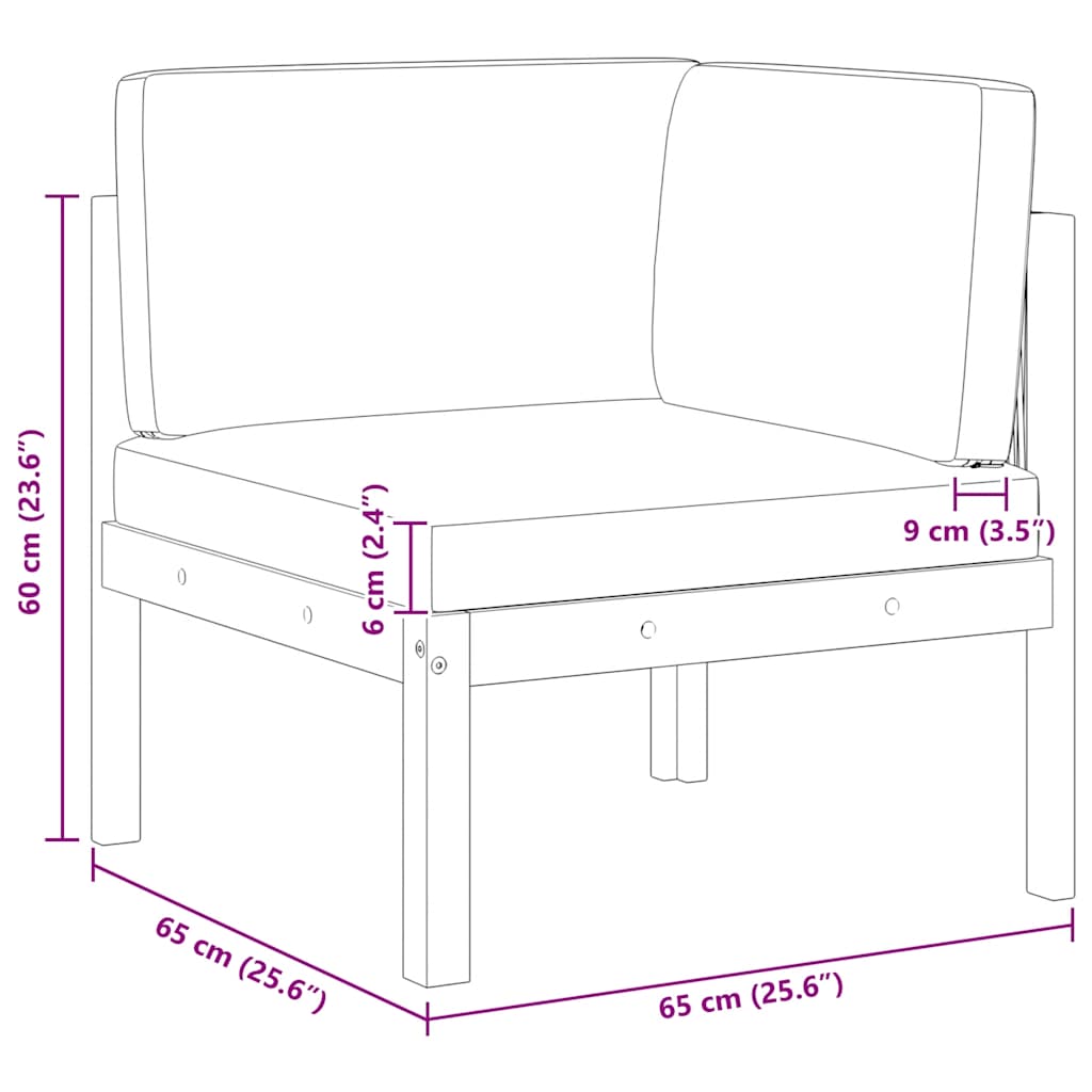 Garden Corner Sofas 2 pcs with Cushions Wood Acacia&Rope