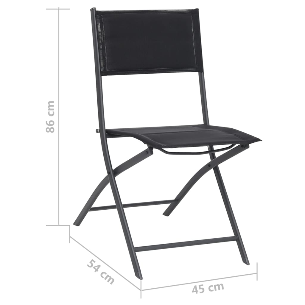 Folding Outdoor Chairs 4 pcs Steel and Textilene