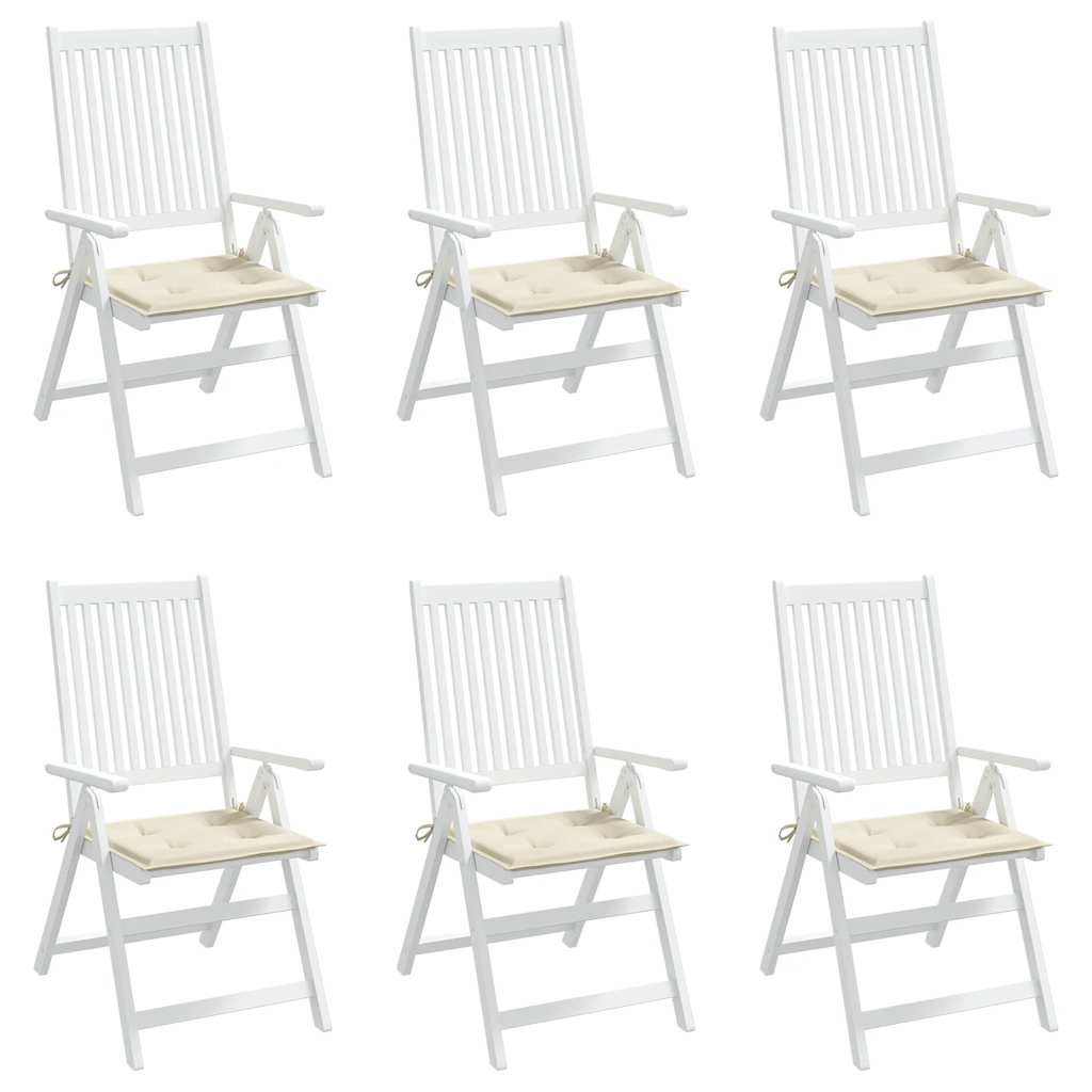 Garden Chair Cushions 6 pcs Cream 40x40x4 cm Oxford Fabric
