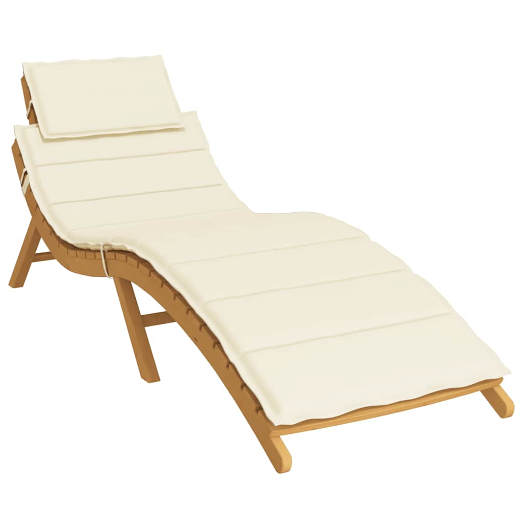 Sun Lounger Cushion Cream 186x58x4cm Oxford Fabric