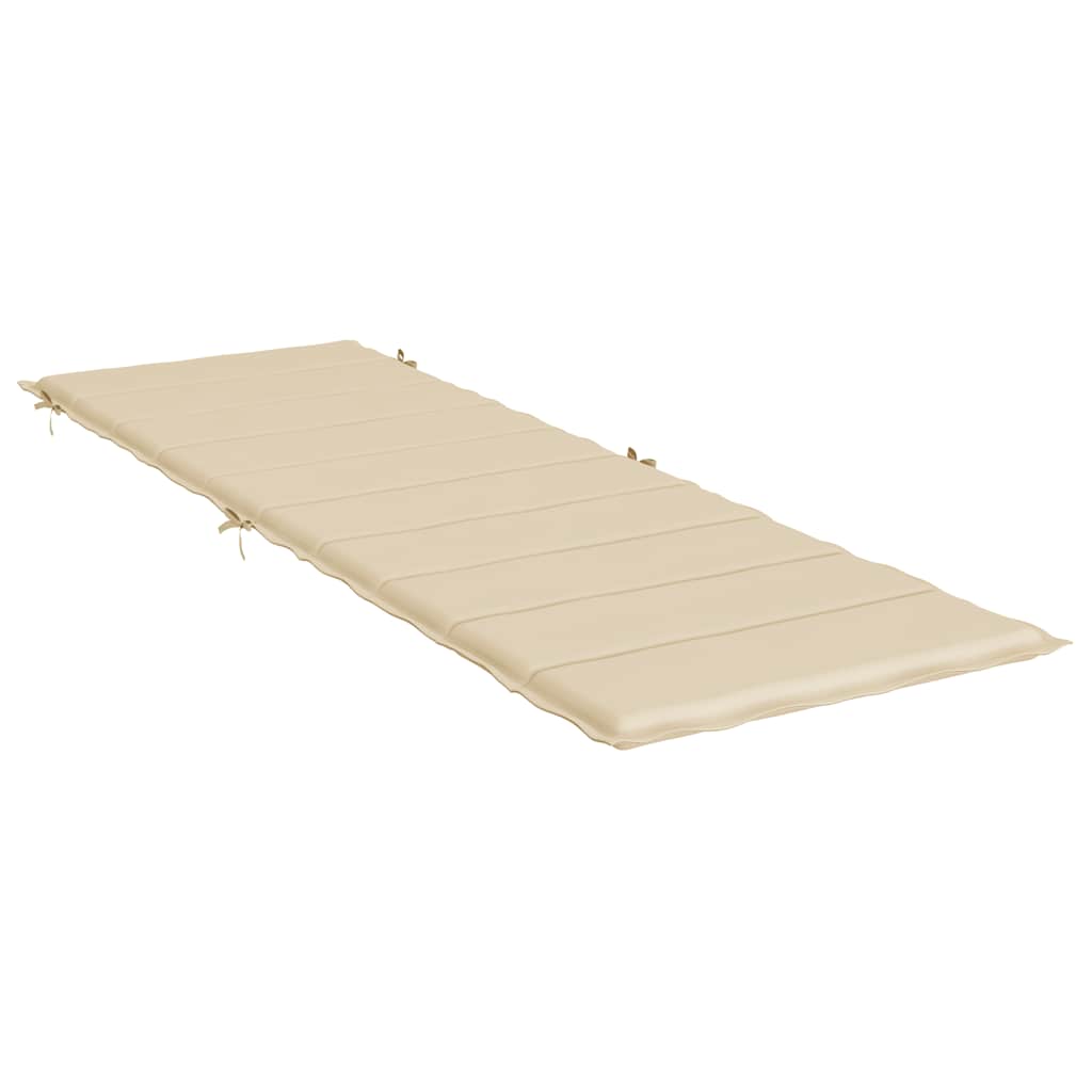 Sun Lounger Cushion Beige 186x58x4cm Oxford Fabric