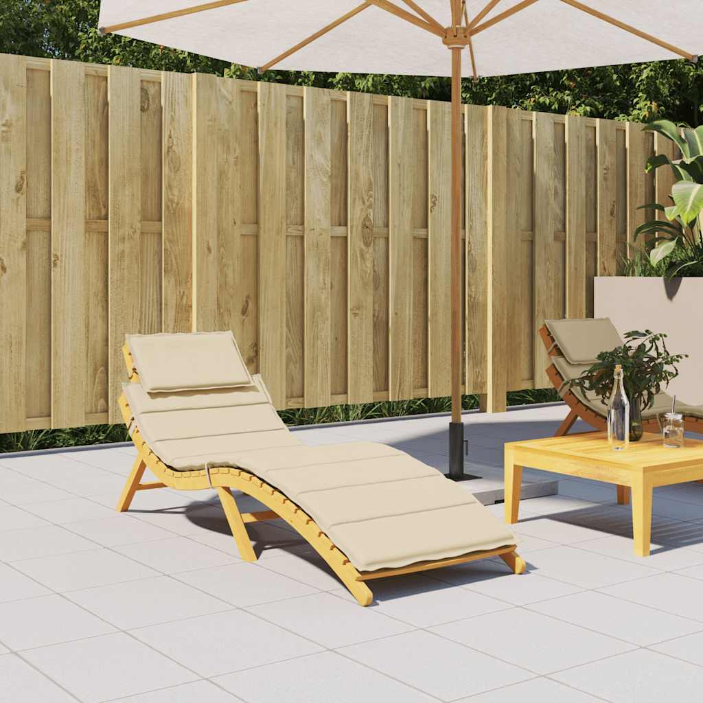 Sun Lounger Cushion Beige 186x58x4cm Oxford Fabric