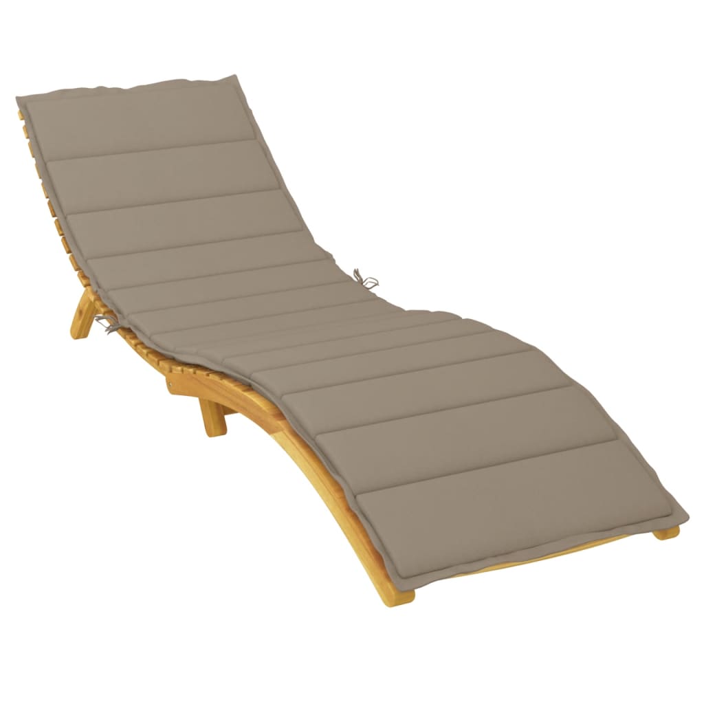 Sun Lounger Cushion Taupe 200x50x3cm Oxford Fabric