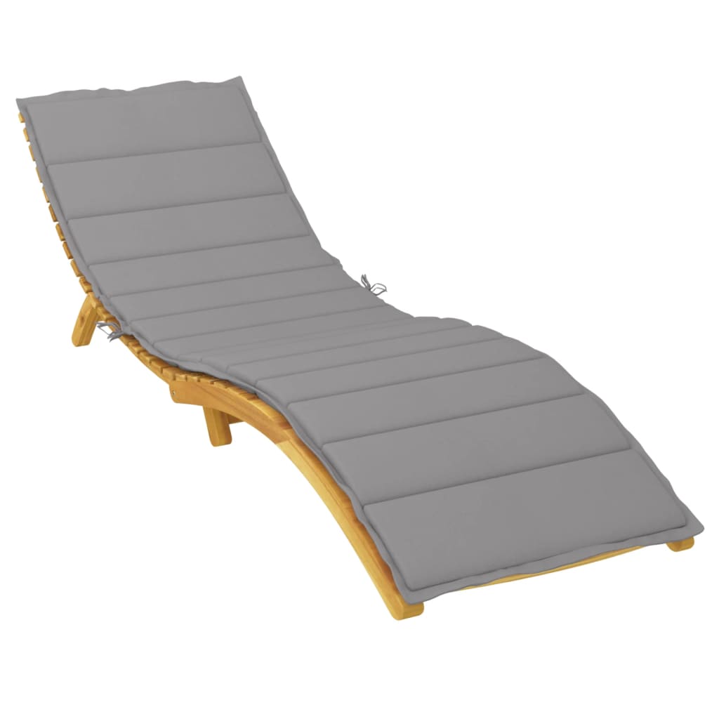 Sun Lounger Cushion Grey 200x70x3cm Oxford Fabric