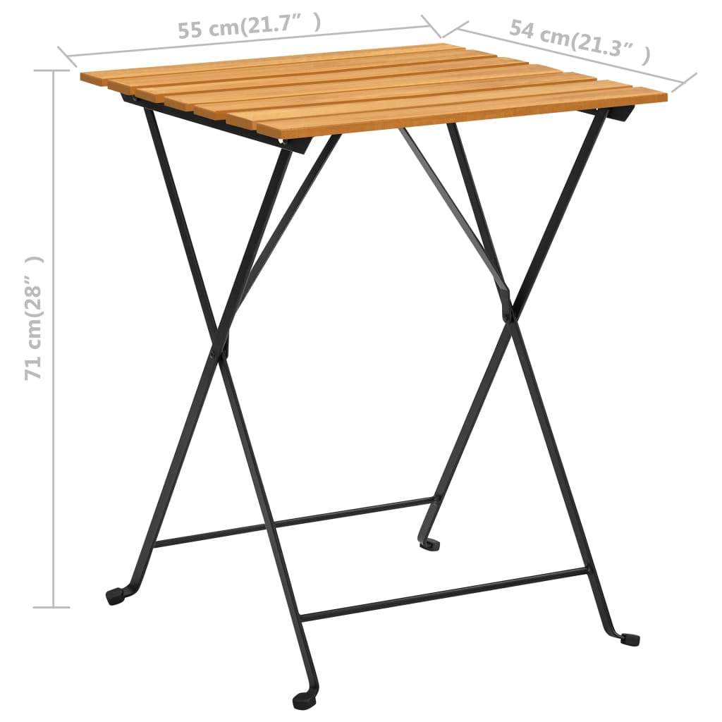Bistro Table 55x54x71 cm Solid Acacia Wood