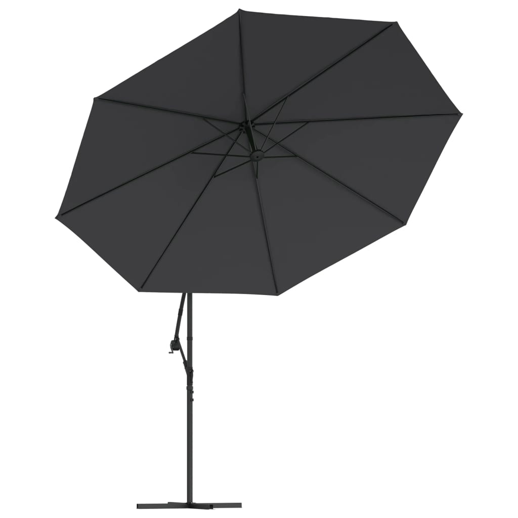 Cantilever Garden Parasol with LED Lights Black 350 cm