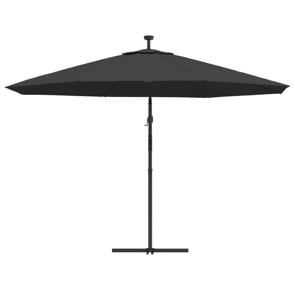 Cantilever Garden Parasol with LED Lights Black 350 cm