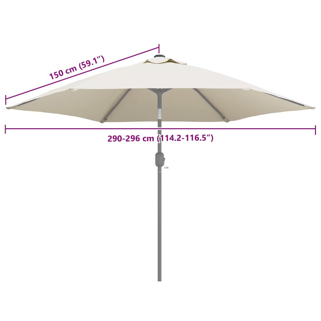 Replacement Fabric for Outdoor Parasol Sand White 300 cm
