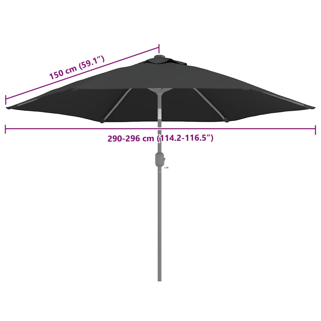 Replacement Fabric for Outdoor Parasol Anthracite 300 cm