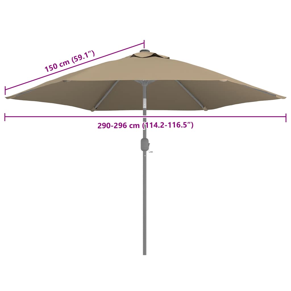 Replacement Fabric for Outdoor Parasol Taupe 300 cm