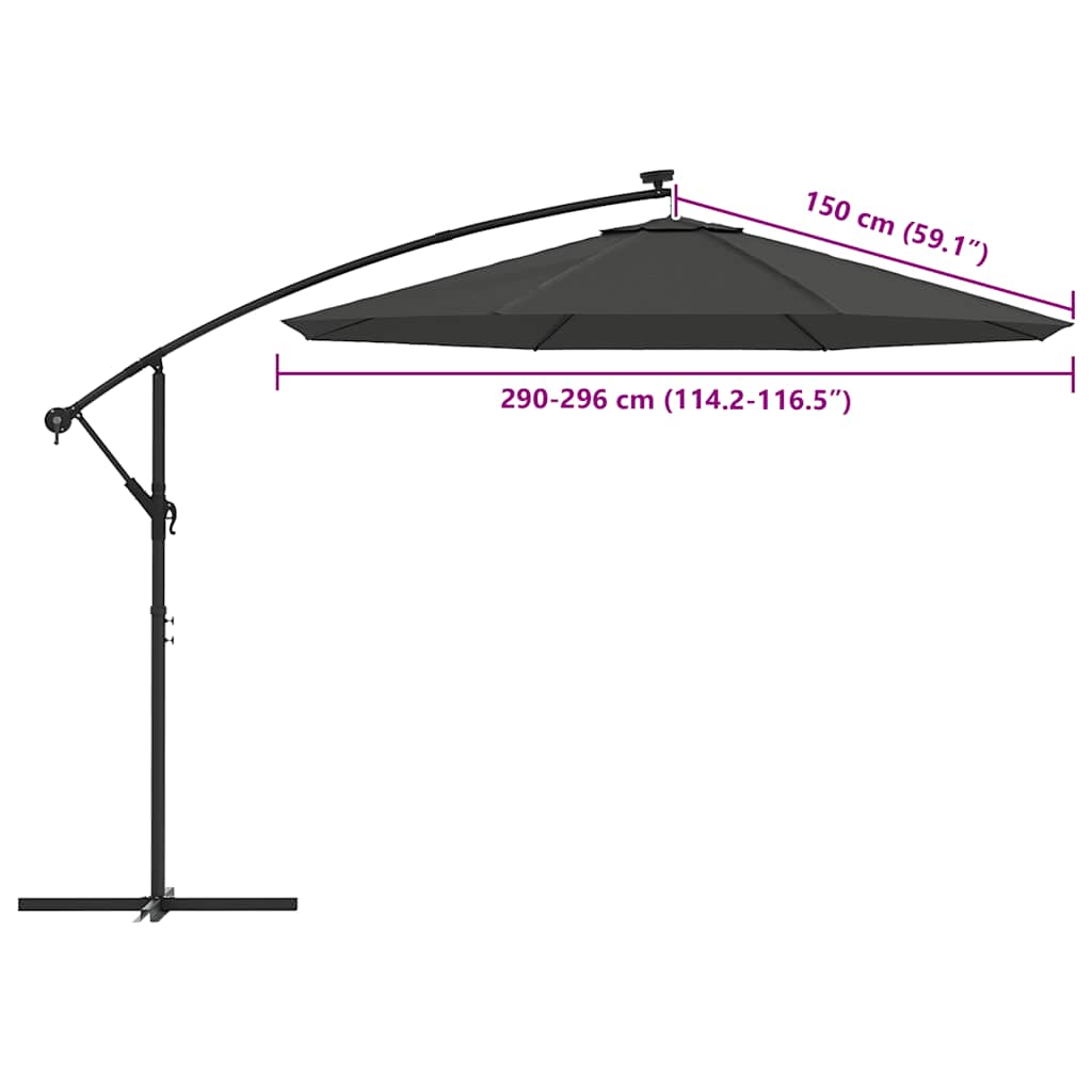 Replacement Fabric for Cantilever Umbrella Anthracite 300 cm