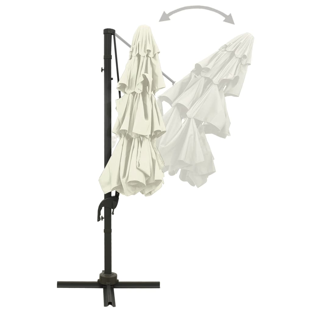 4-Tier Garden Parasol with Aluminium Pole Sand 3x3 m