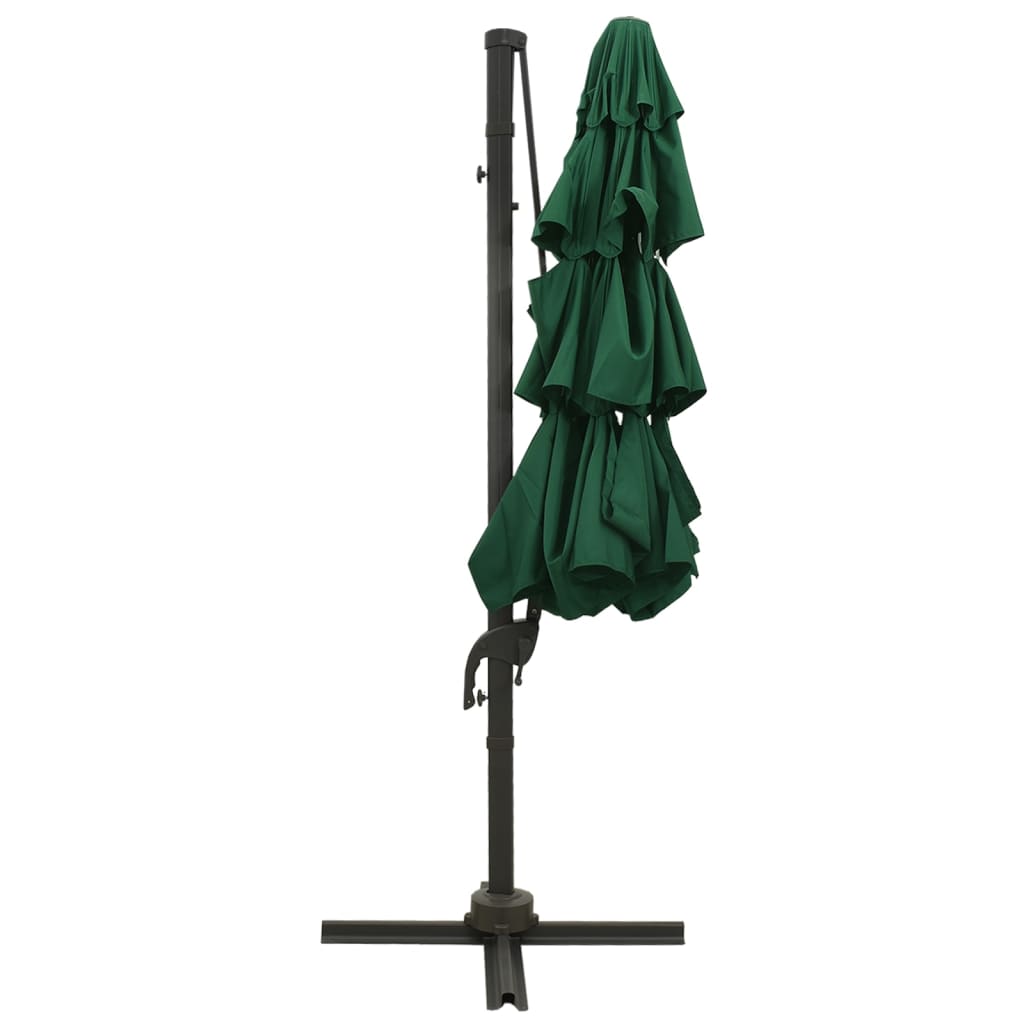 4-Tier Garden Parasol with Aluminium Pole Green 3x3 m