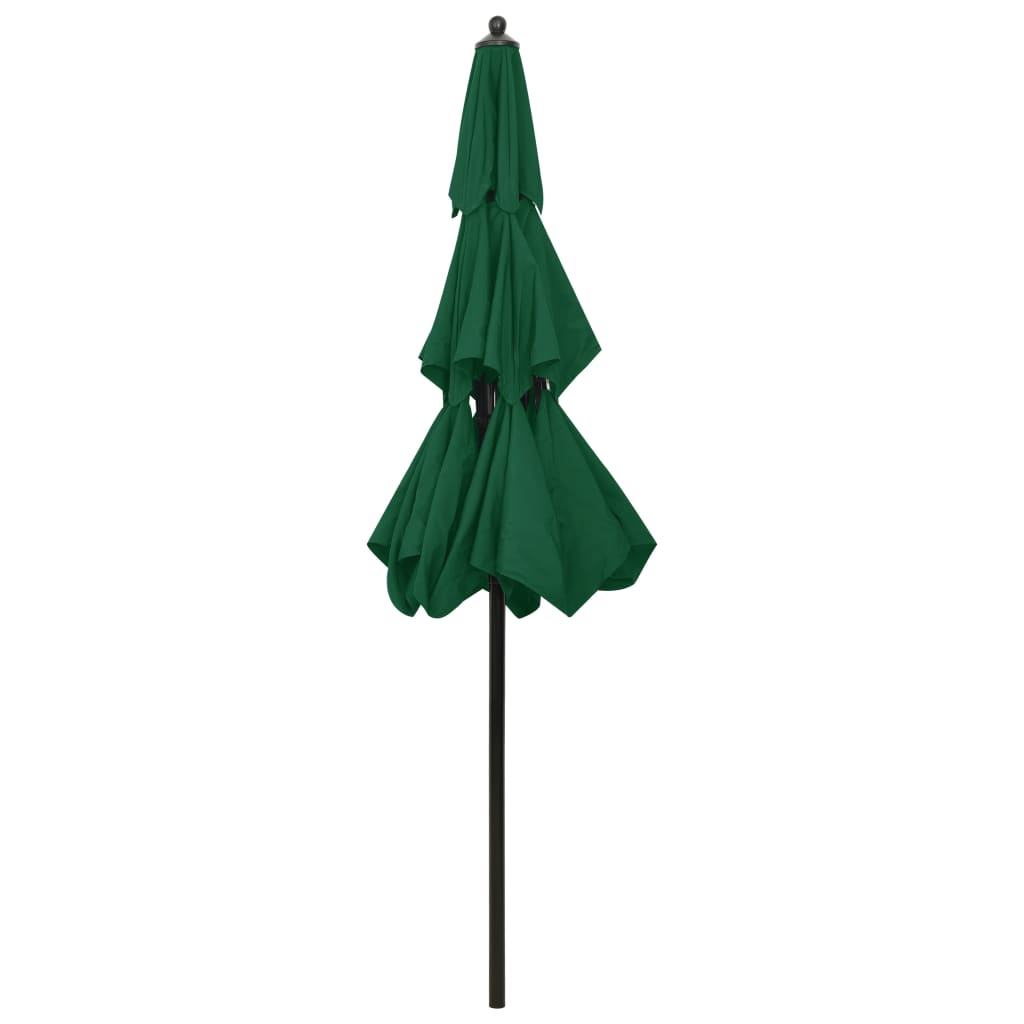 3-Tier Garden Parasol with Aluminium Pole Green 2.5 m
