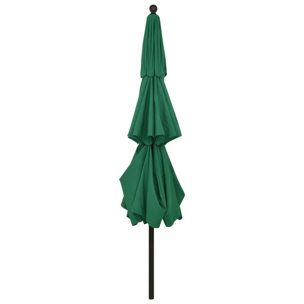 3-Tier Garden Parasol with Aluminium Pole Green 3.5 m