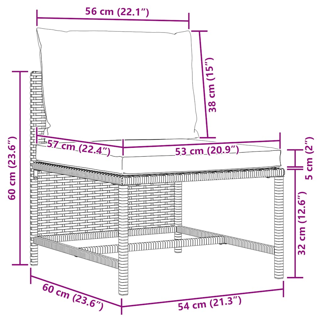 4-Seater Garden Sofa with Cushions Black Poly Rattan