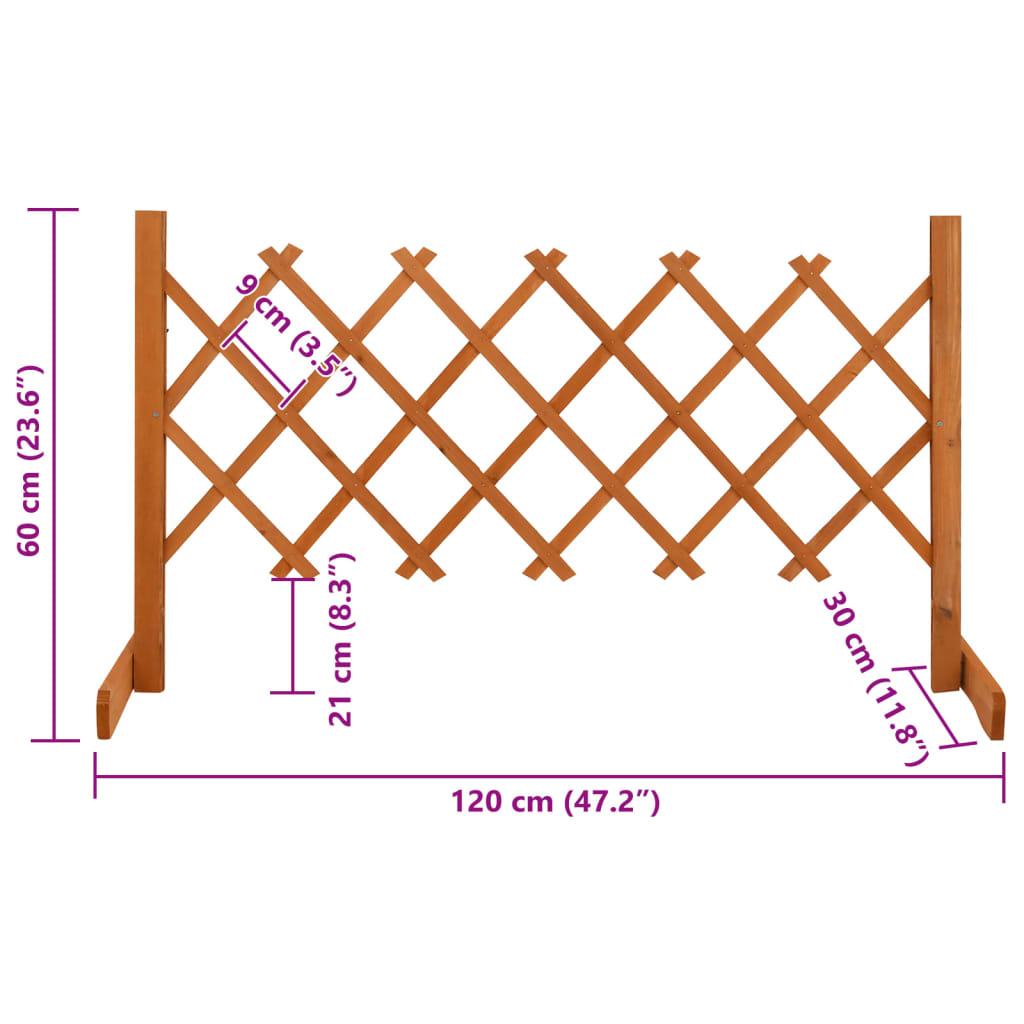 Garden Trellis Fence Orange 120x60 cm Solid Firwood