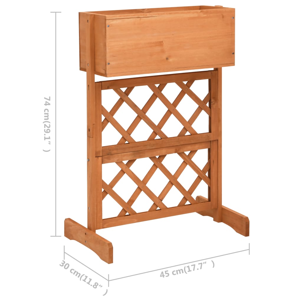 Garden Trellis Planter Orange 45x30x74 cm Solid Firwood