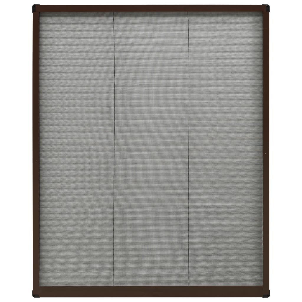 Plisse Insect Screen for Windows Aluminium Brown 80x100 cm