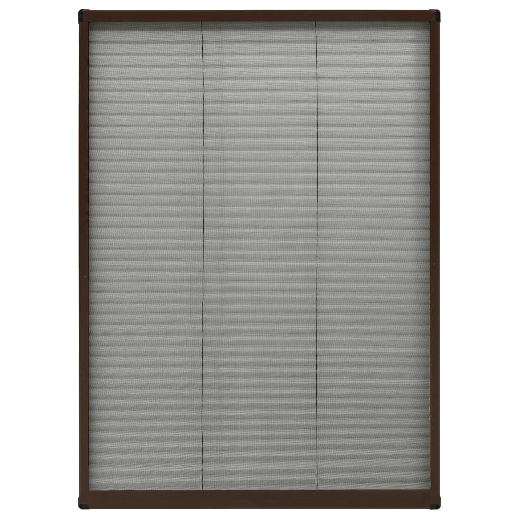 Plisse Insect Screen for Windows Aluminium Brown 80x120 cm