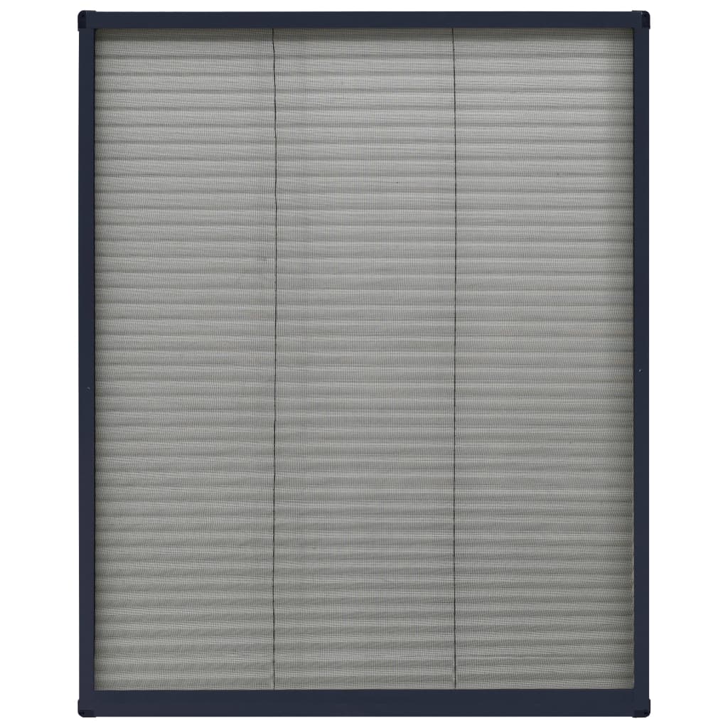Plisse Insect Screen for Windows Aluminium Anthracite 60x80 cm