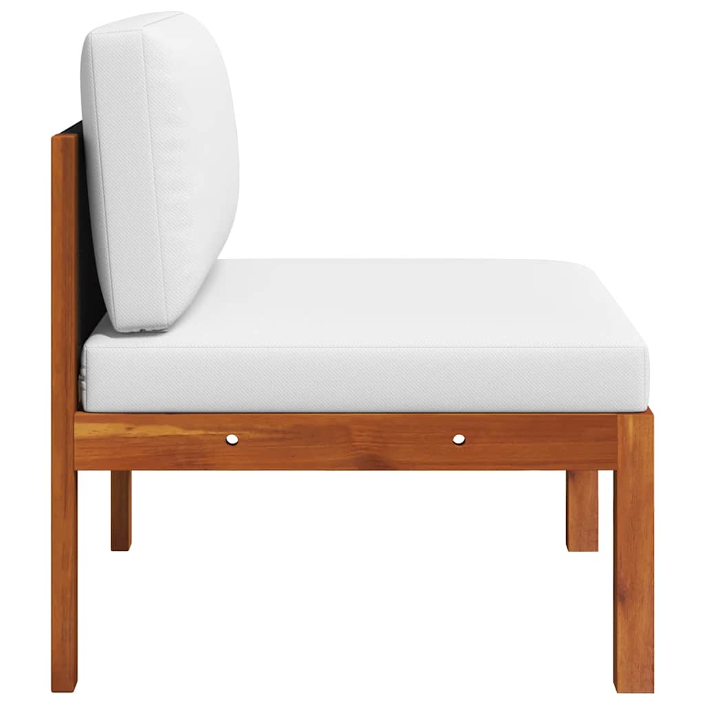 Garden Middle Sofa with Cushions Wood Acacia&Rope