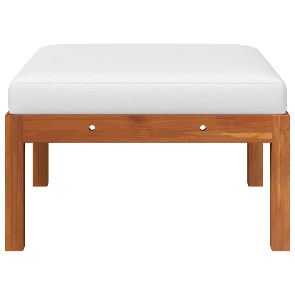 Garden Footstool with Cushion Solid Acacia Wood