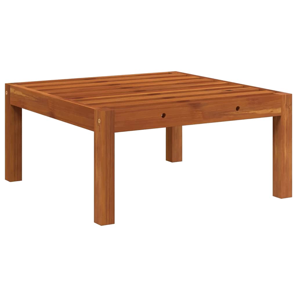 Garden Footstool with Cushion Solid Acacia Wood